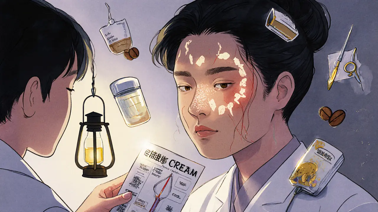 Врач показывает внутренние причины отеков: почки, щитовидка и синусит на лице пациента.