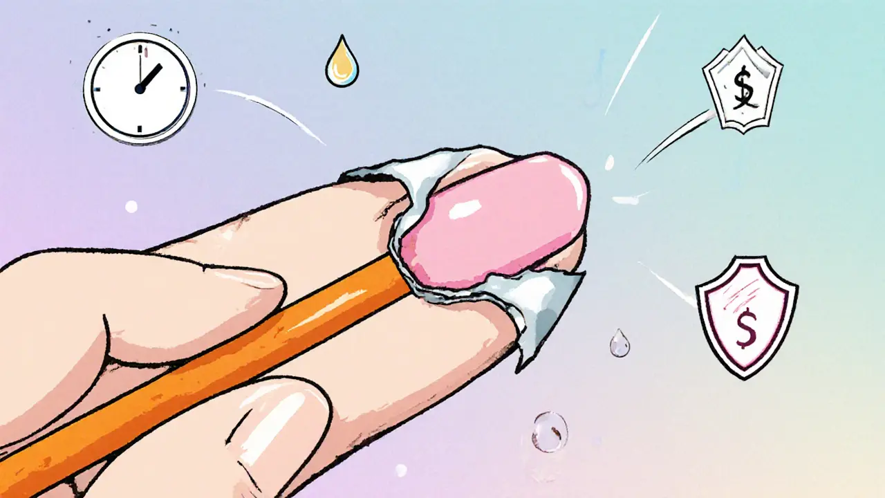 Бережное соскабливание остатков гель-лака апельсиновой палочкой, ноготь выглядит здоровым и целым.