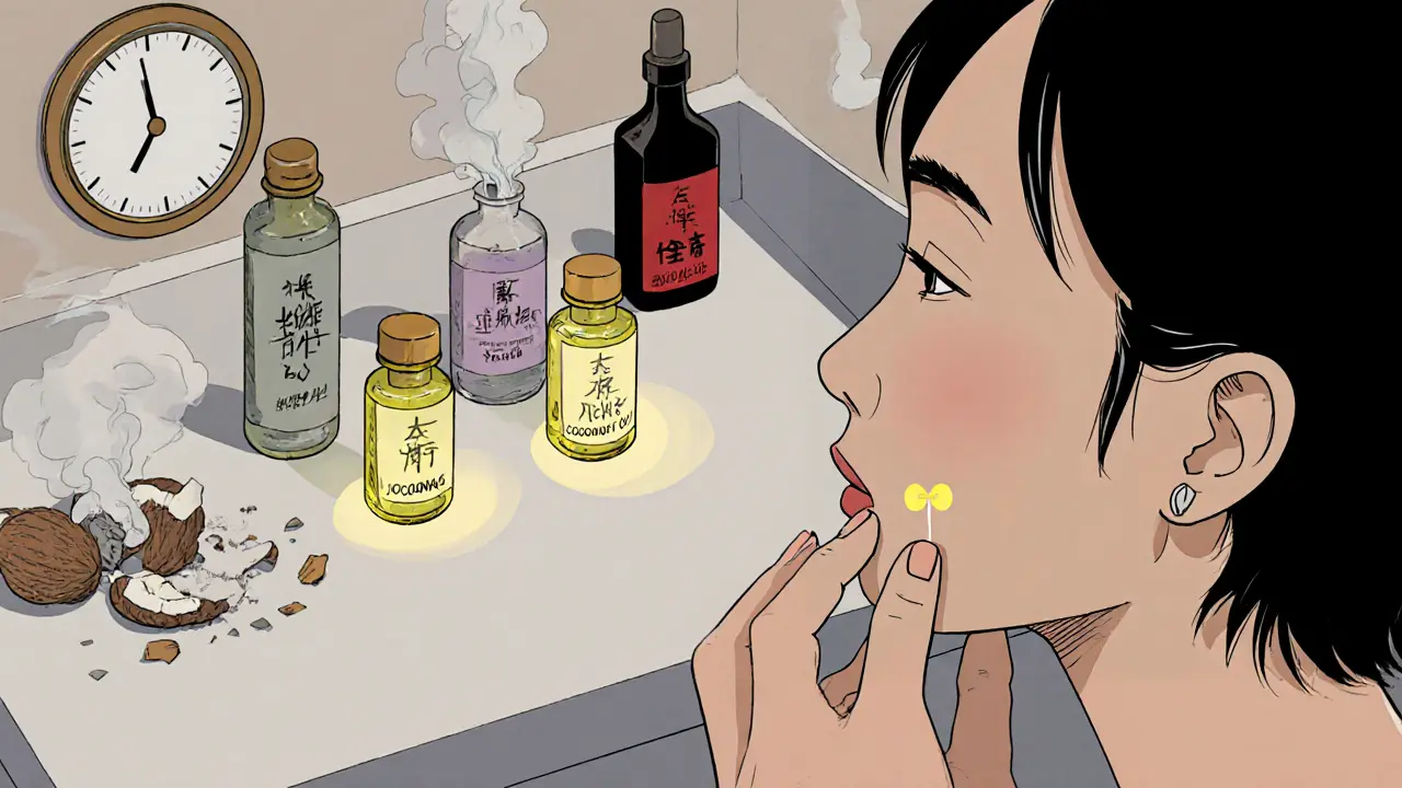 Три легких масла на полке, разбитые тяжелые масла на полу