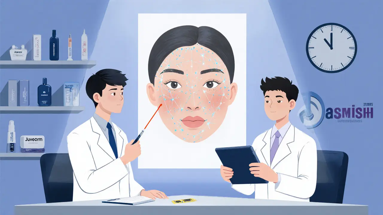 3D-сканирование лица для персонализированного введения инъекций в клинике.