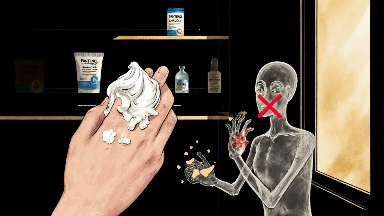 Рука наносит увлажняющий крем на шелушащуюся кожу, а мистический образ пытается содрать корочку.