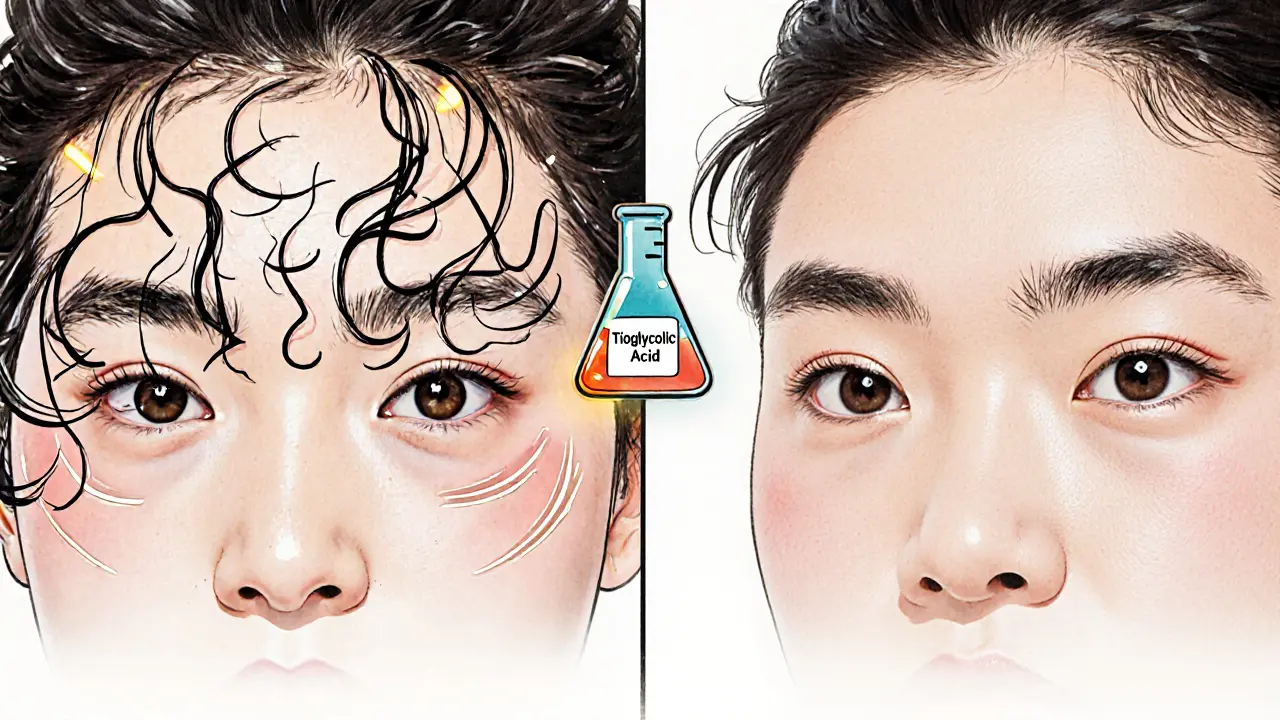 Сравнение до и после ламинирования: неровные брови превращаются в идеально уложенные.