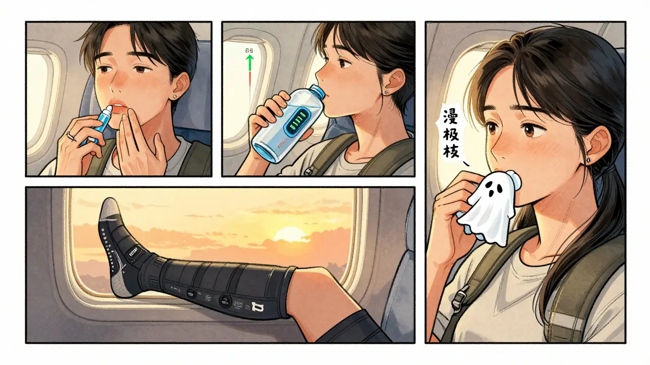 Пассажирка пьет воду, использует бальзам и жует жвачку во время полета, чтобы защитить результат контурной пластики.