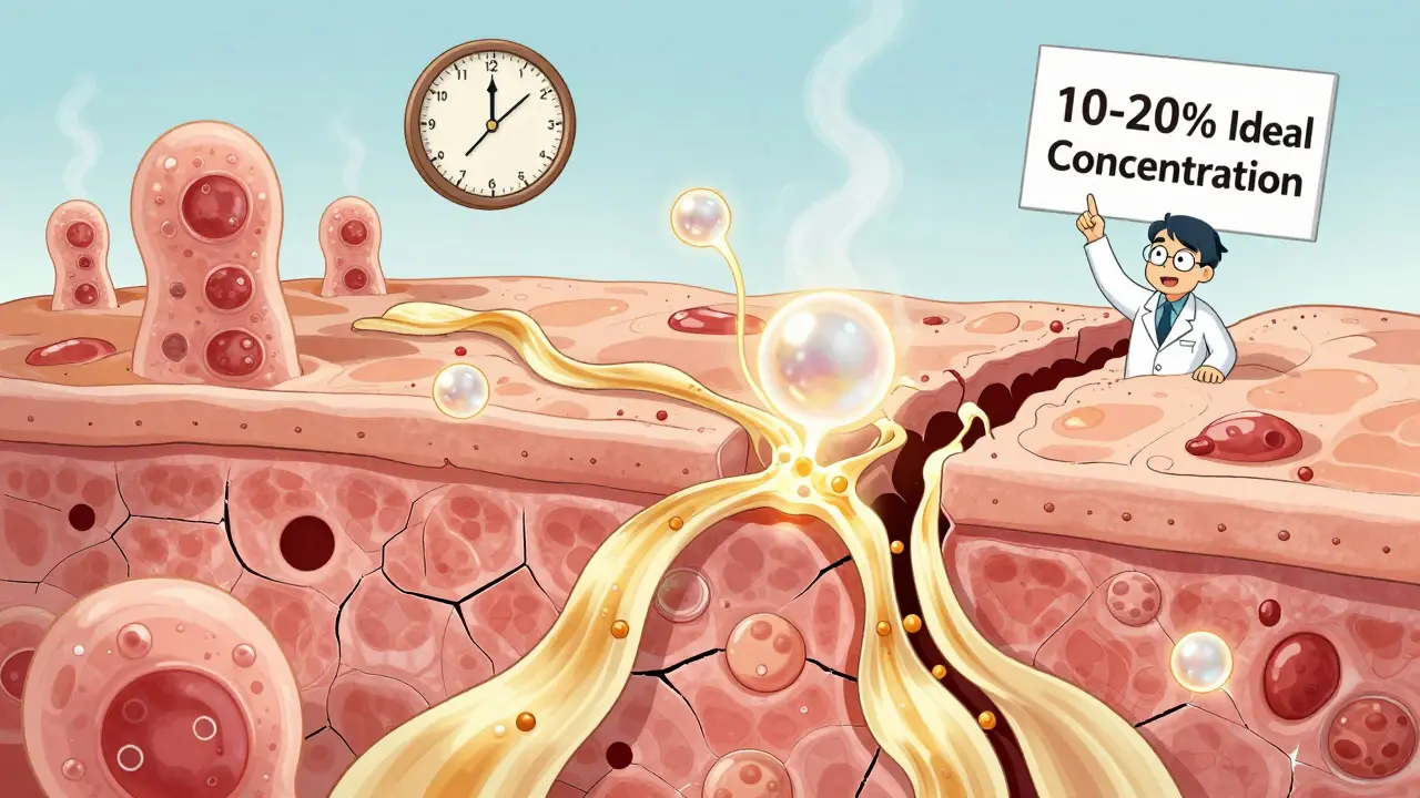 Клетки кожи с восстановленными липидными мостами, сквалан и масла соединяют их, создавая прочный барьер.