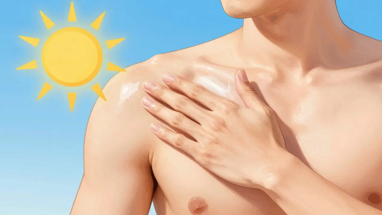Нанесение солнцезащитного крема последним этапом ухода за кожей.
