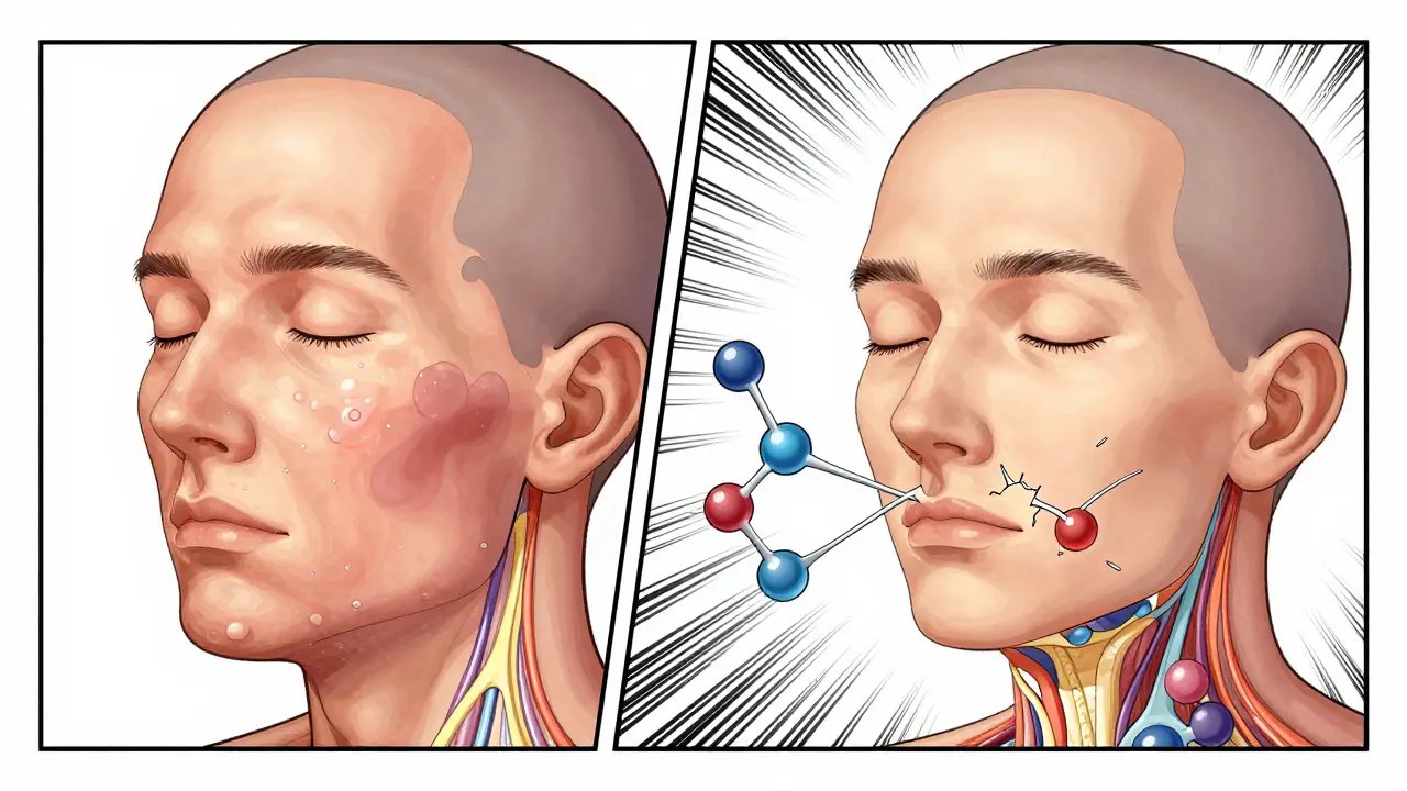 Сравнение до и после растворения филлера: от неровностей к гладкой коже.