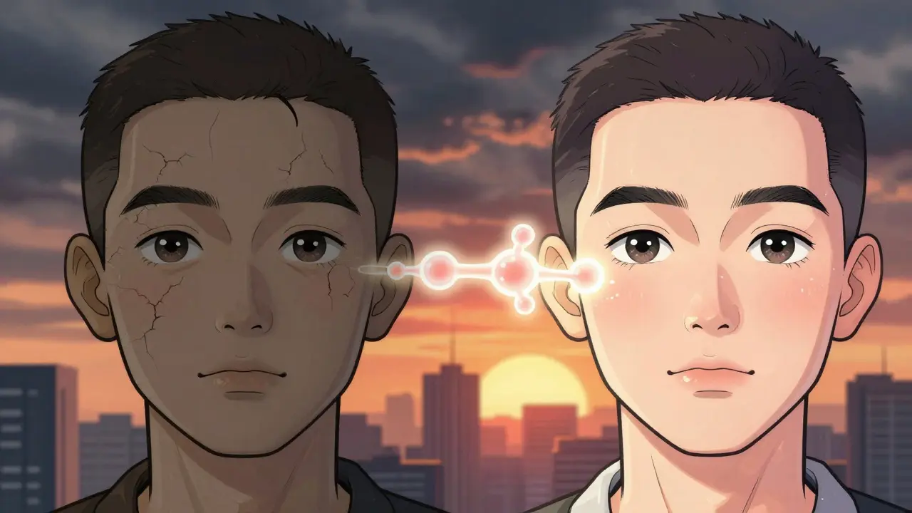 Сравнение сухой и увлажнённой кожи: до и после биоревитализации.