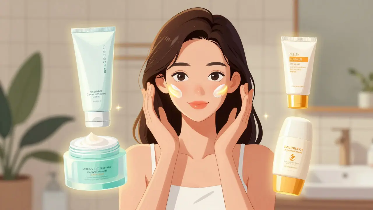 Иллюстрация принципа защиты кожи под слоем косметики.