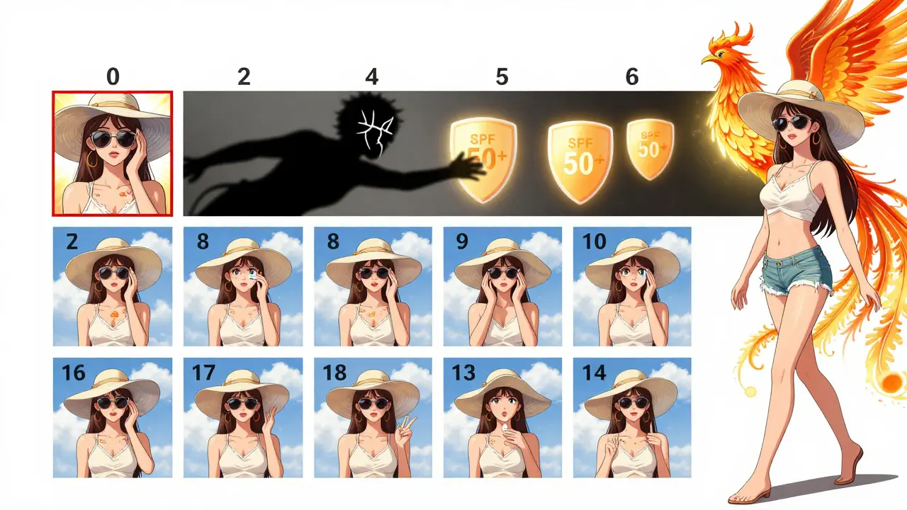 Календарь из 14 дней, показывающий постепенный переход к ежедневному использованию SPF после биоревитализации.