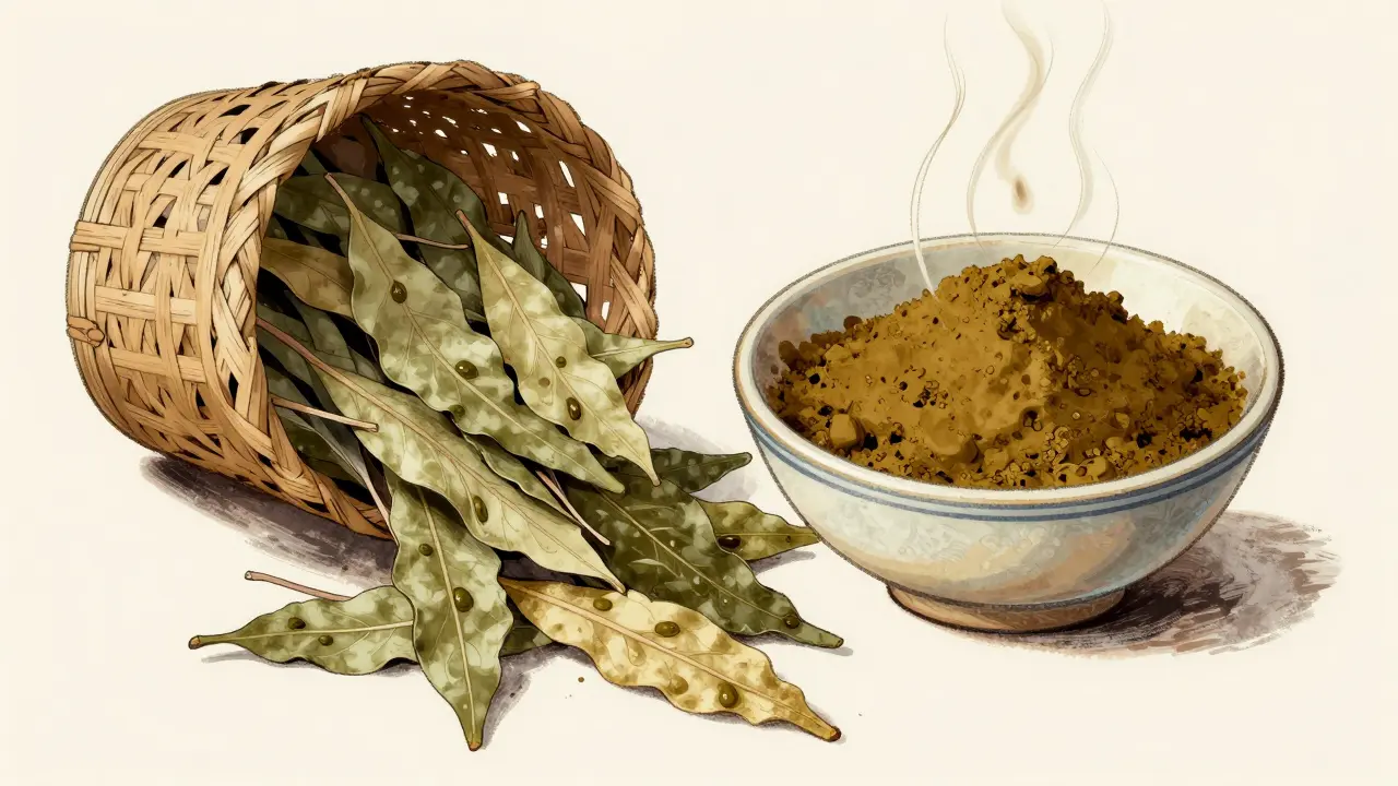 Натуральная паста из листьев лавсонии для окрашивания волосков.