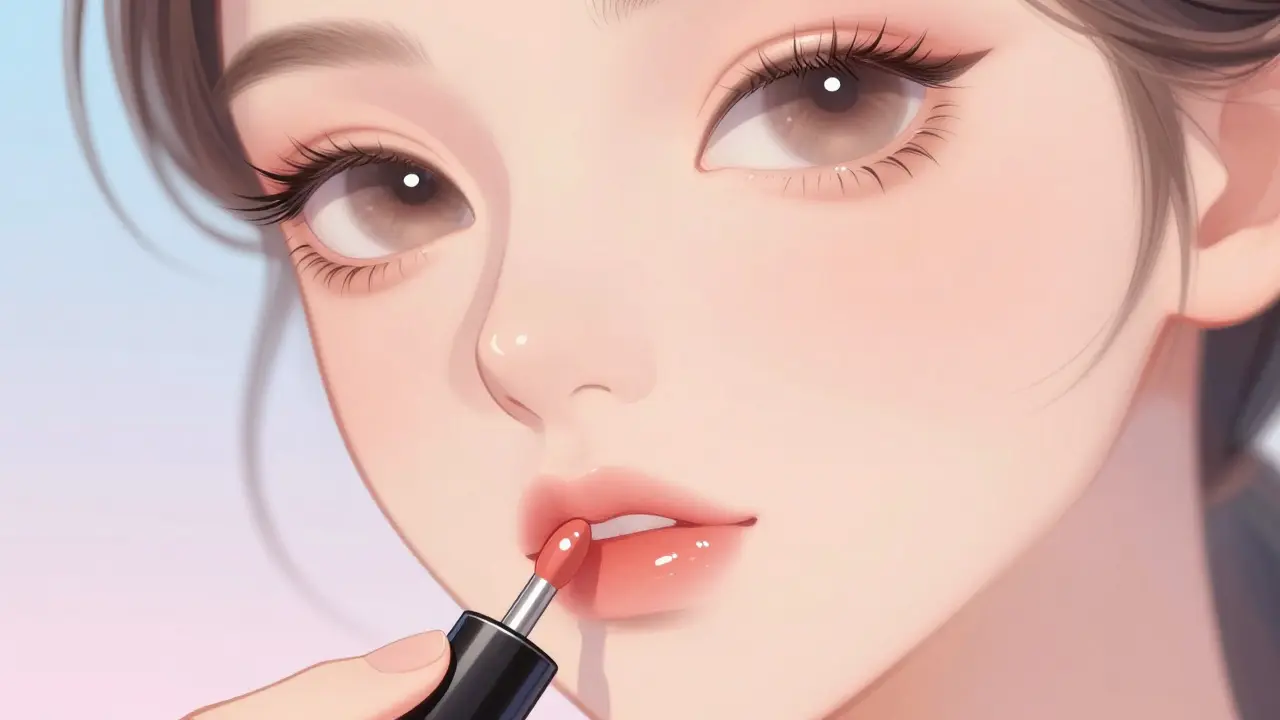 Финальный штрих блеском для объема губ в стиле китайской маньхуа