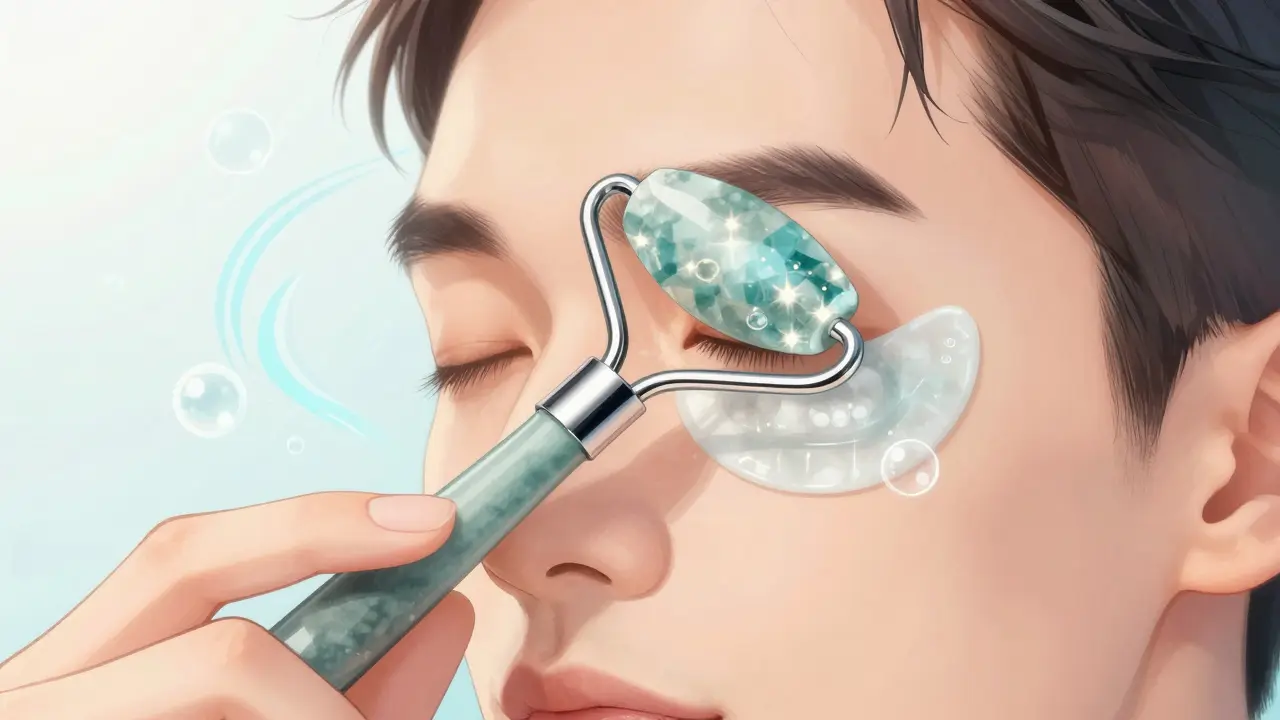 Крупный план использования кварцевого ролика для глаз в стиле китайского комикса